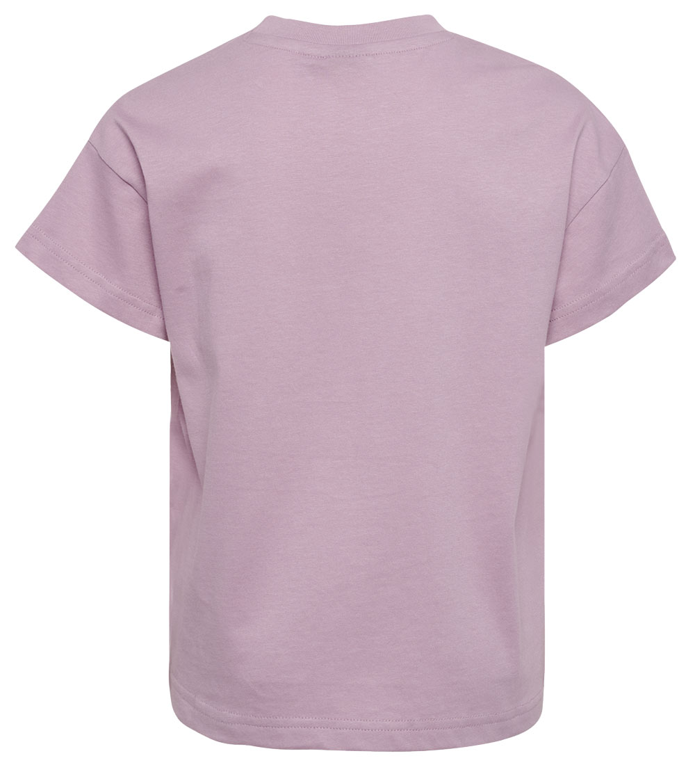 Hummel T-shirt - Cropped - hmlLuna - Lavender Mist w. Glitter