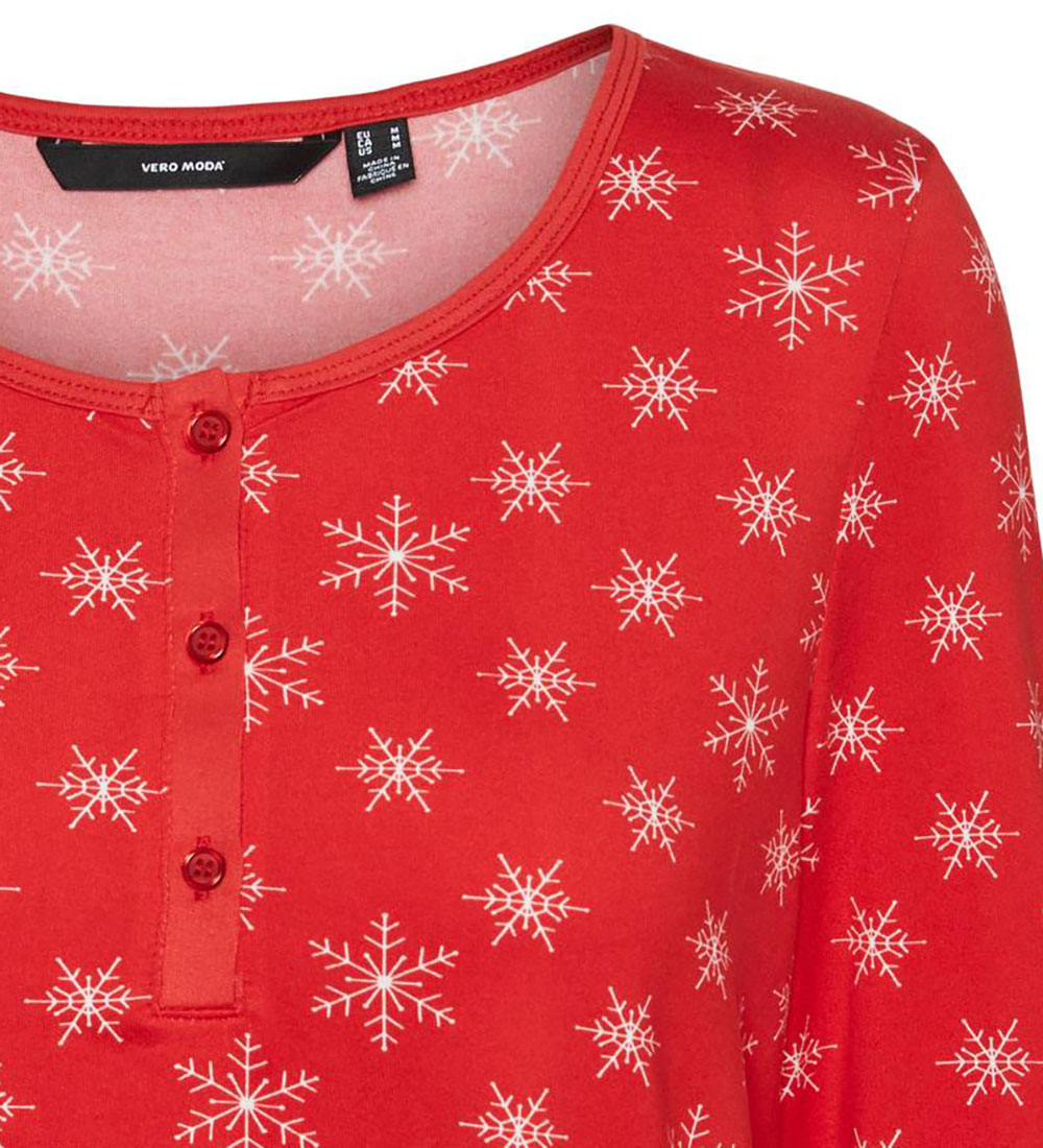 Vero Moda Girl Blouse - VmXmas - High Risk Red/White Snowflakes