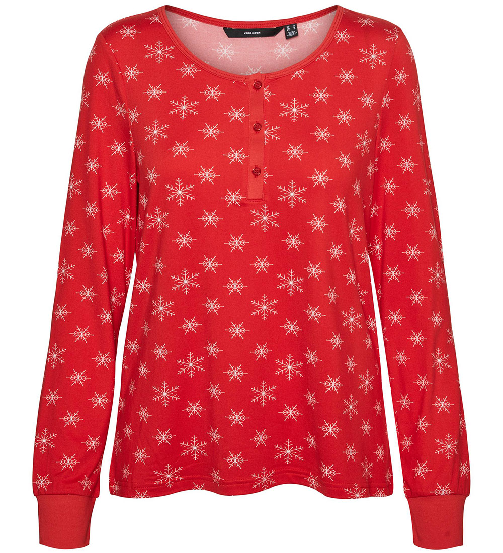 Vero Moda Girl Blouse - VmXmas - High Risk Red/White Snowflakes
