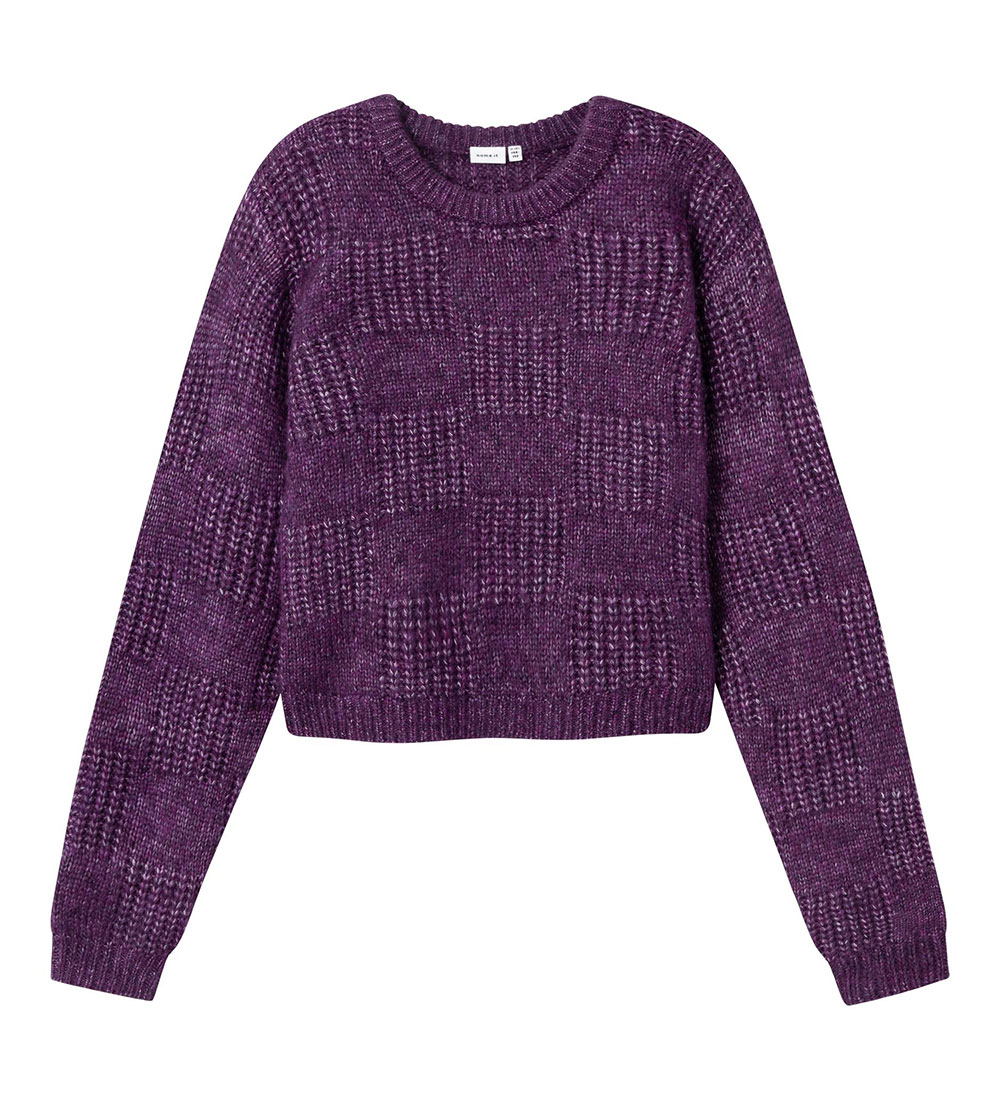 Name It Blouse - Knitted - Cropped - NkfRiratern - Plum Purple