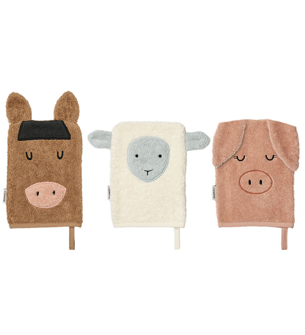 Liewood Washcloth - 3-Pack - Sylvester - Pale Tuscany Mix