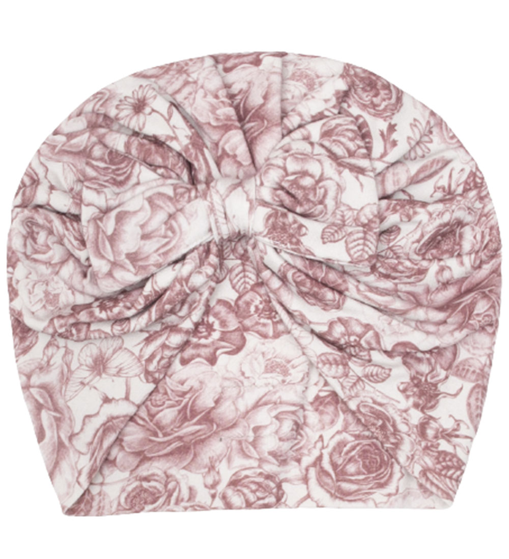 Little Wonders Beanie w. Bow - Ruby - Signature Print