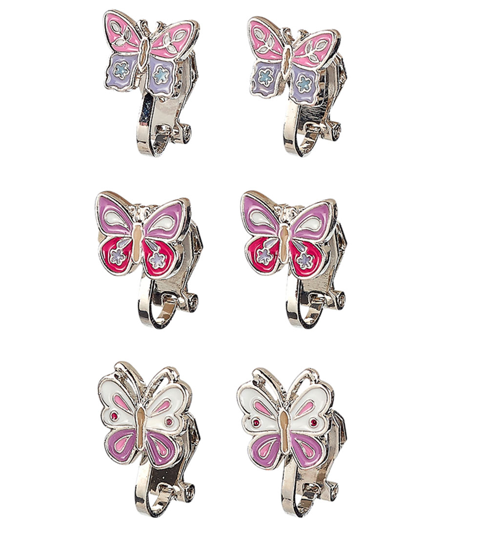 Souza Ear clips - 3-Pack - Butterfly - Pink