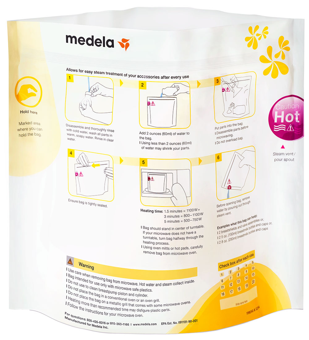 Medela Beutel für die Mikrowelle - Schnellreinigung - 5 st.