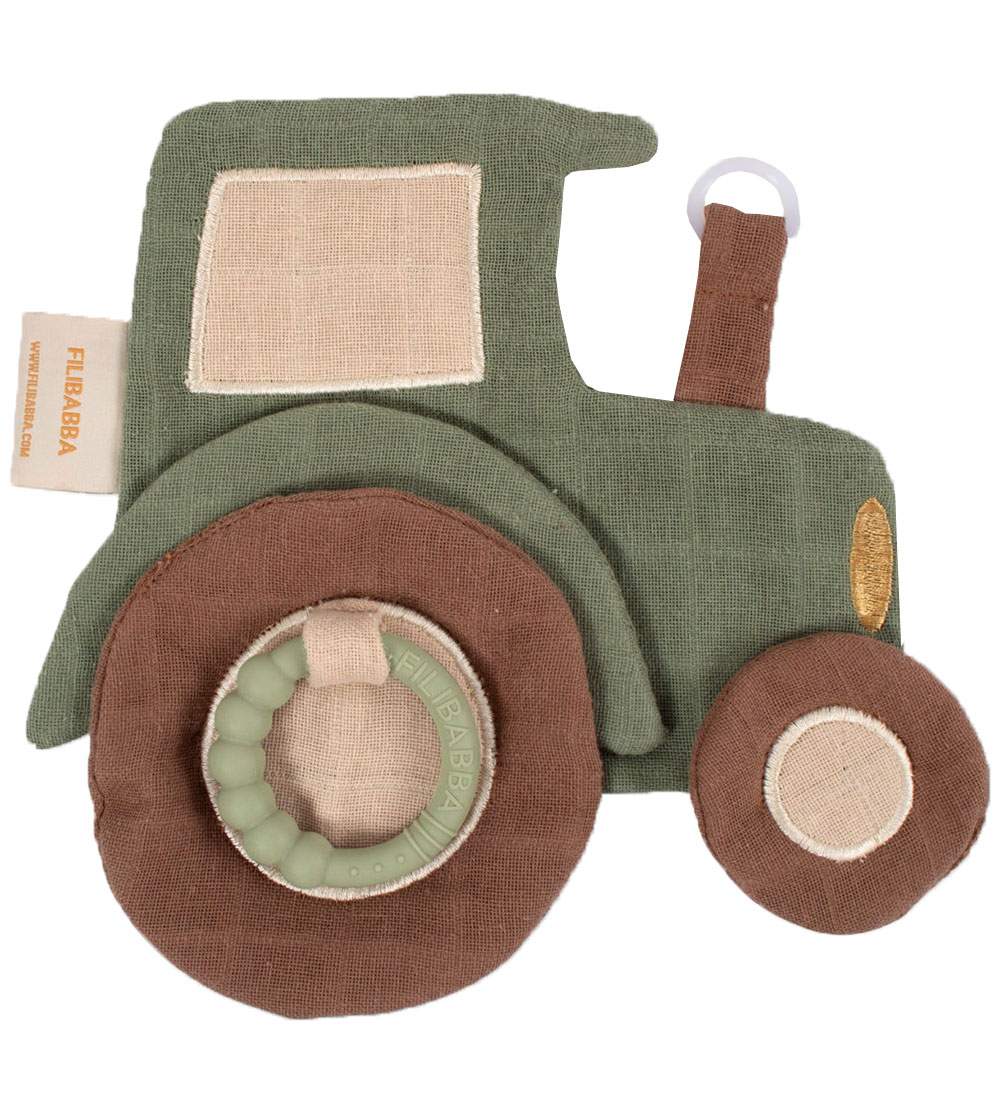 Filibabba Comfort Blanket w. Teether - Tractor