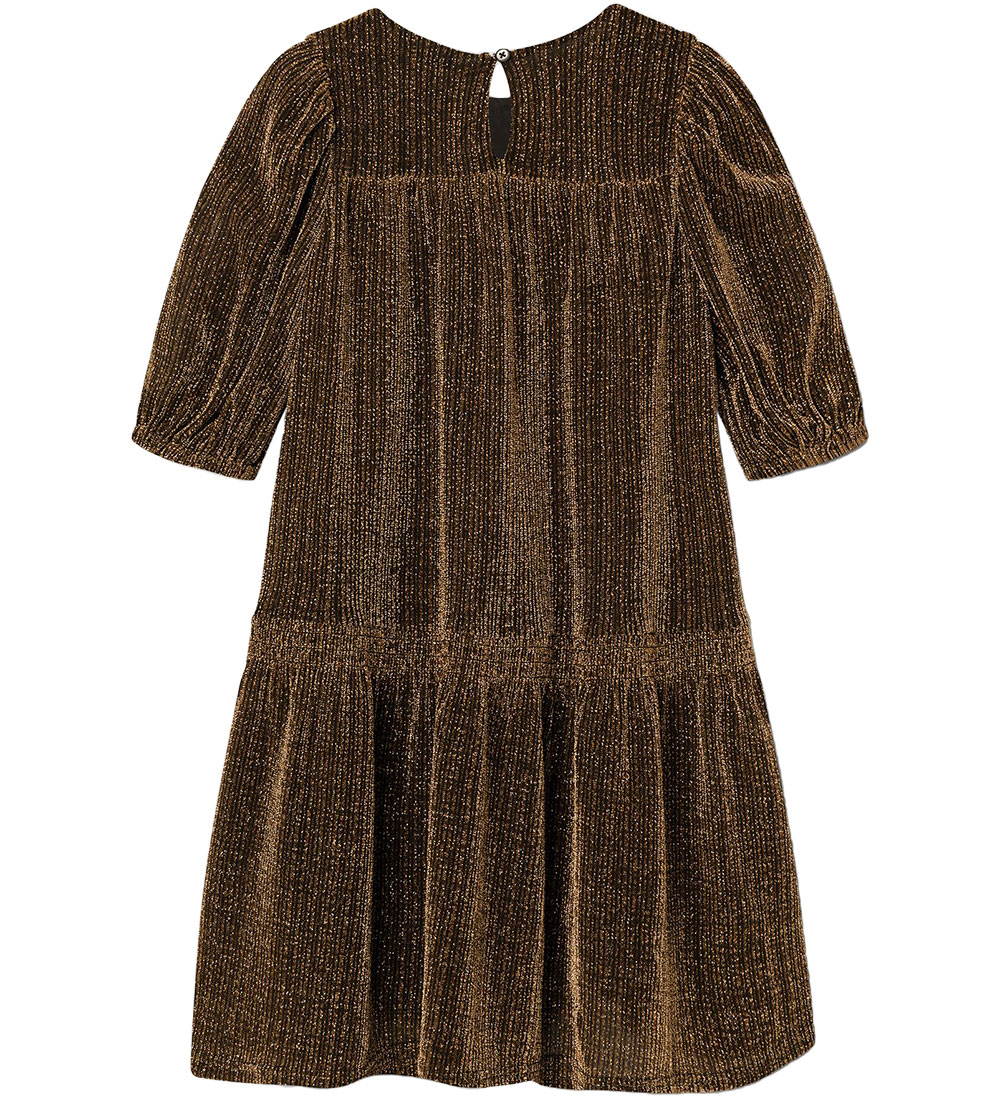 Name It Dress - NkfRisilk - Gold Colour w. Glitter