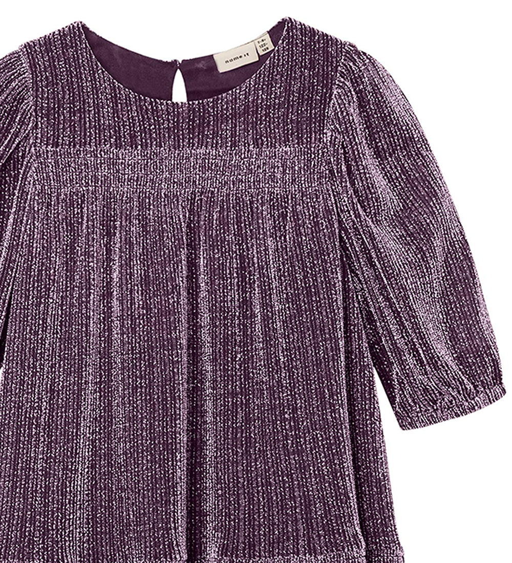 Name It Dress - NkfRisilk - Lavender Mist w. Glitter