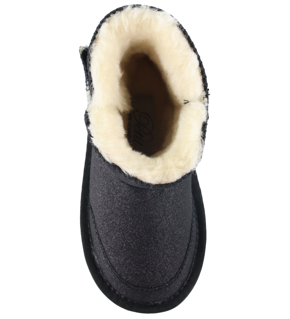 Petit by Sofie Schnoor Teddy Boots - Black w. Glitter