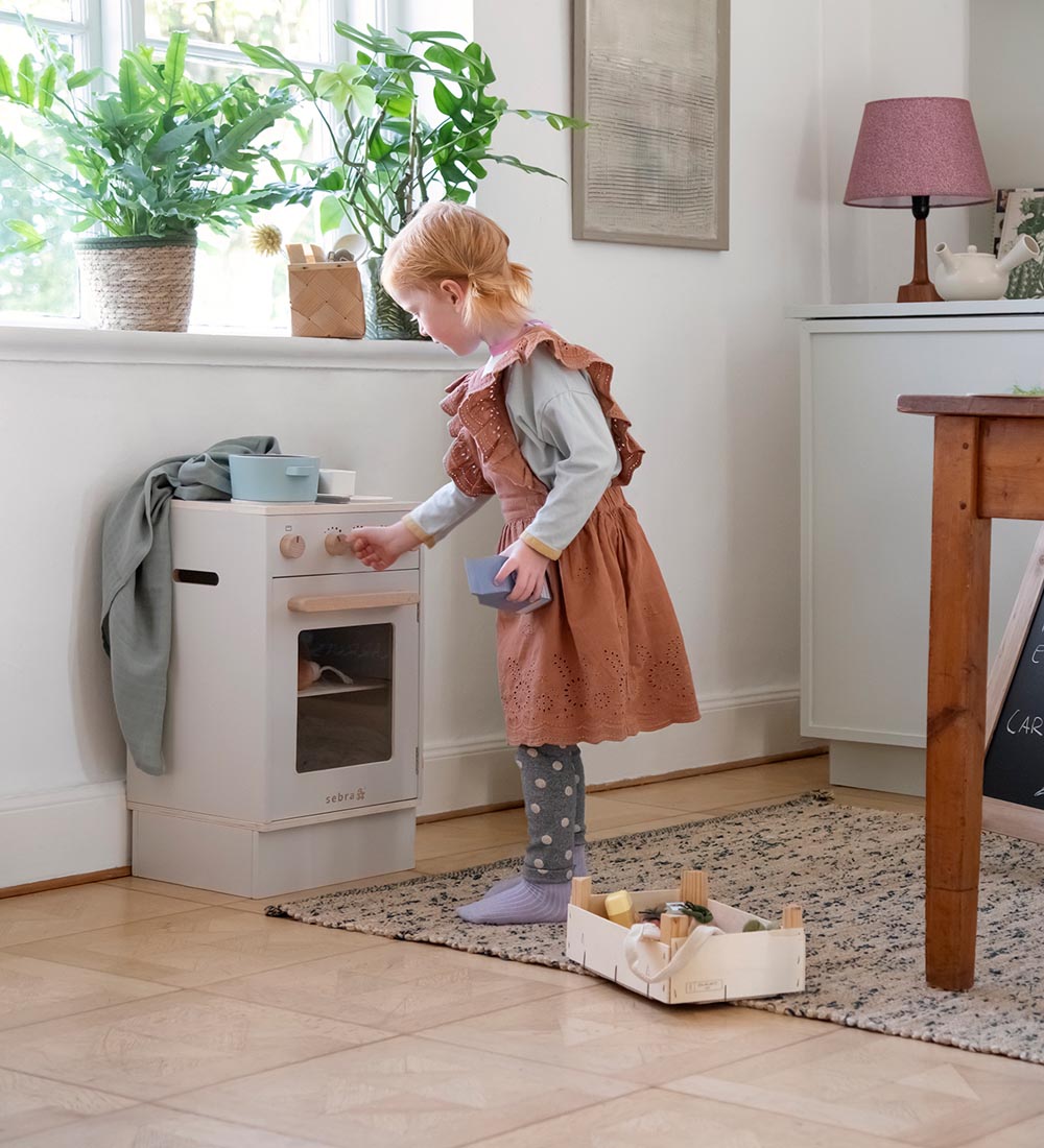 Sebra Speelkeuken - Oven en fornuis - Hout - Seabreeze Beige