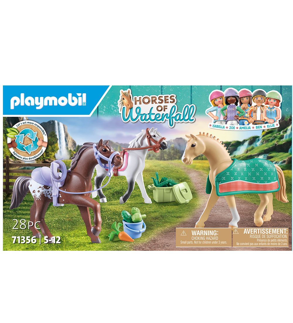 Playmobil Chevaux De Cascade - 3 chevaux : Morgan, Quarter Horse