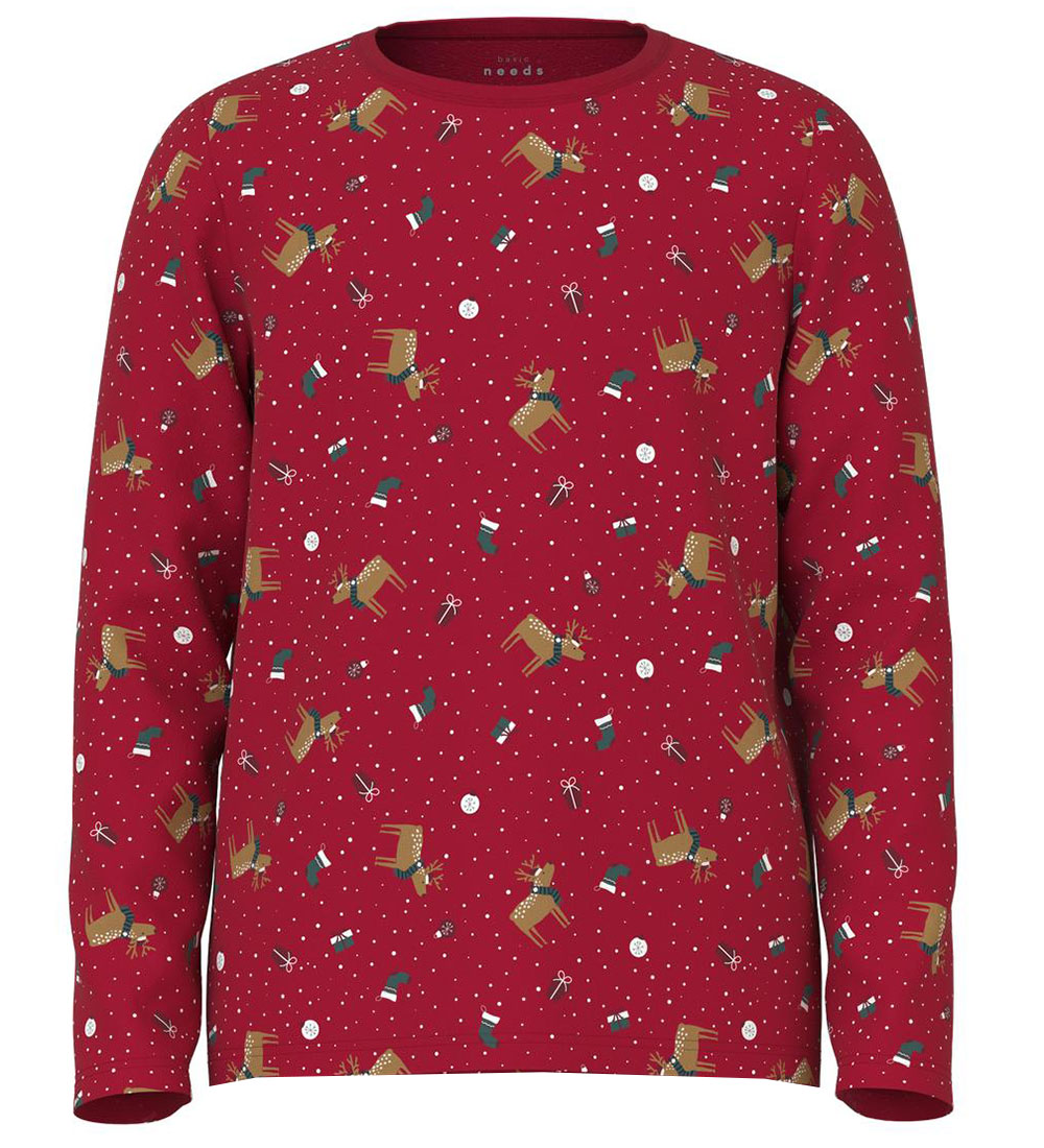 Name It Pyjama Set - NmnVismas - Jester Red w. Christmas motifs