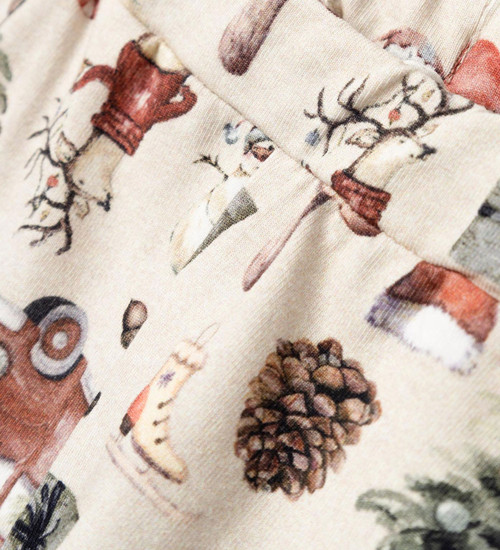 Name It Trousers - NbnRiccas - Peyote Melange w. Christmas Motif