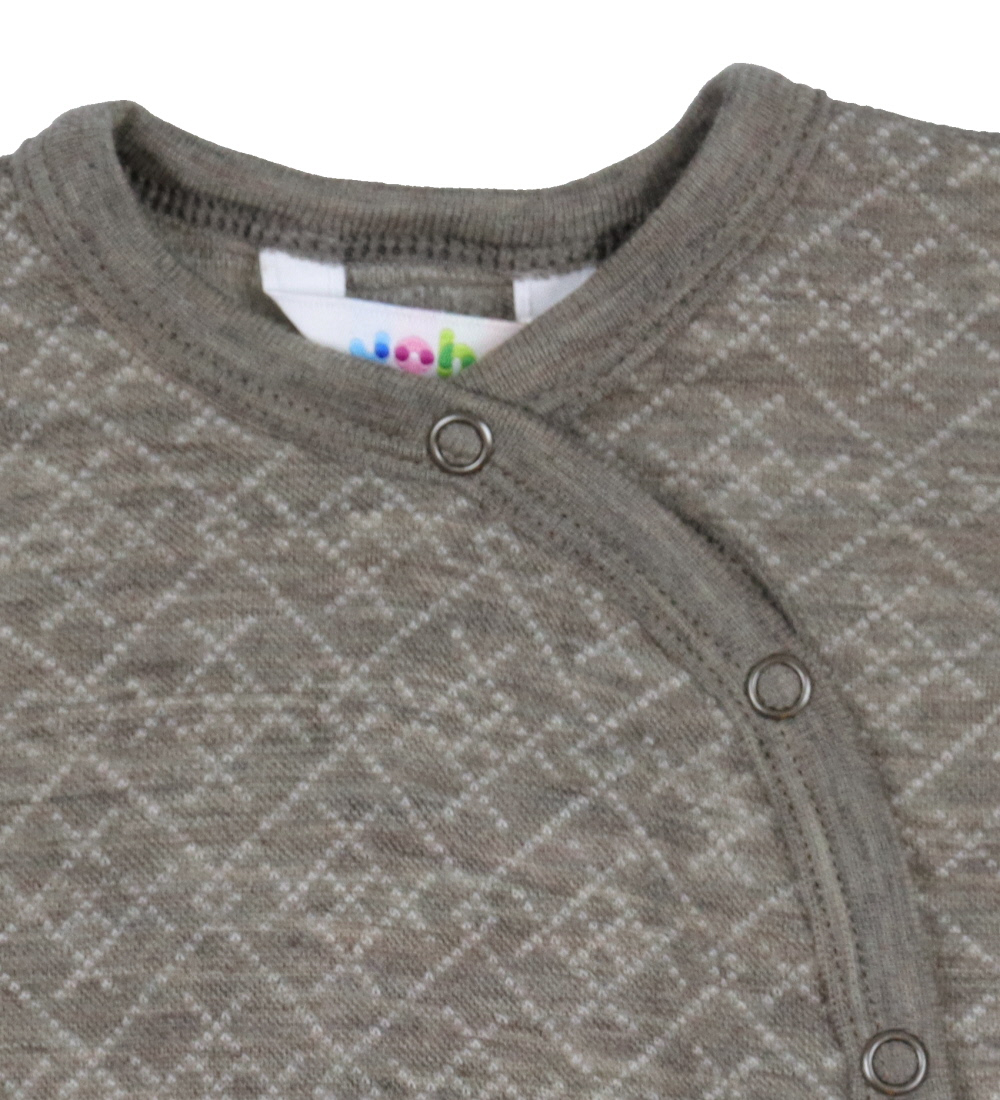 Joha Wrap Bodysuit l/s - Wool - Grey
