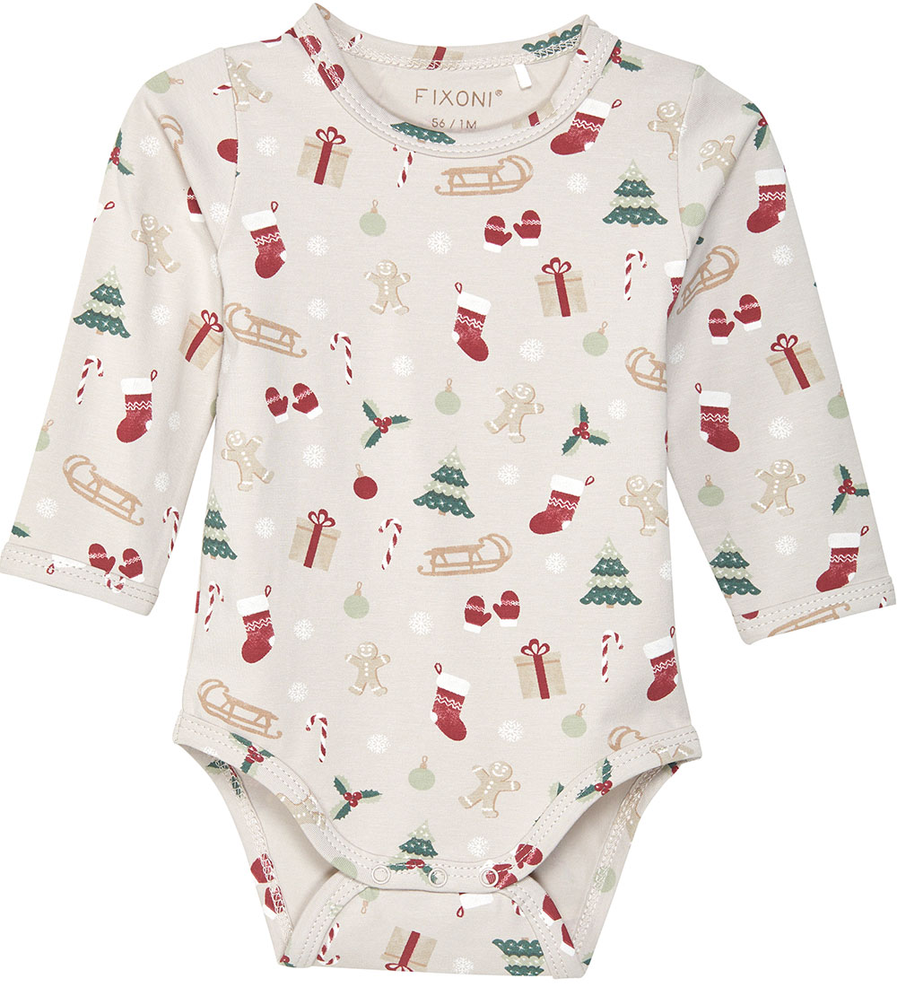 Fixoni Bodysuit l/s - Duck Green/Beige
