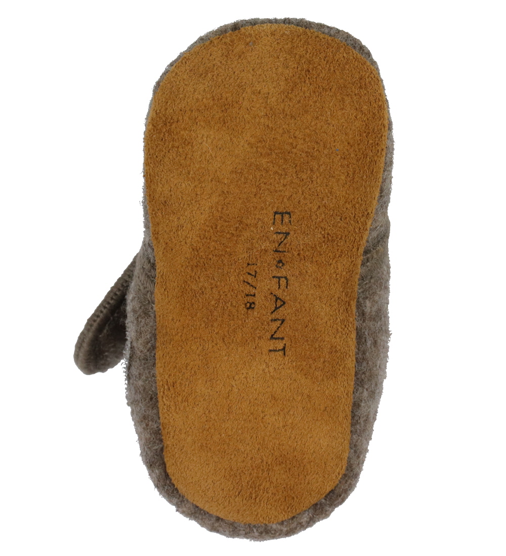 En Fant Slippers - Wool - Walnut w. Tractors