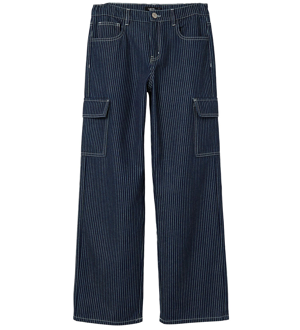 LMTD Jeans - NlnNucas - Dark Blue Denim/White Stripes