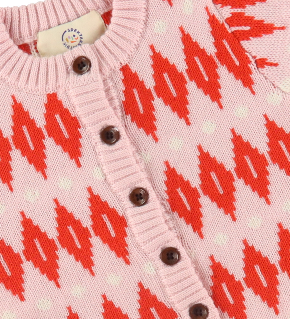 Copenhagen Colors Cardigan - Wool - Bubblegum Red Combi