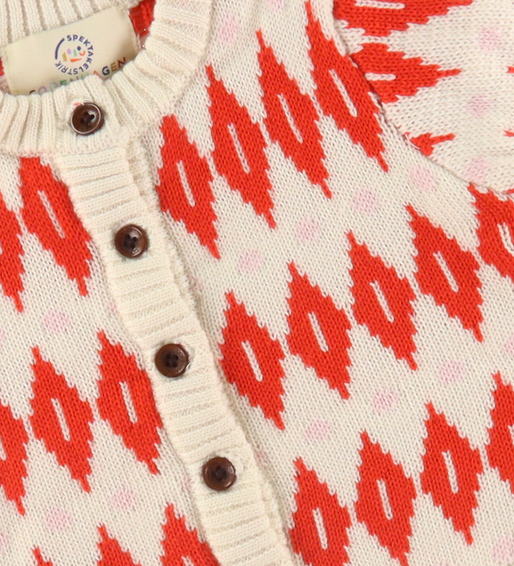 Copenhagen Colors Cardigan - Wool - Cream Red Combi
