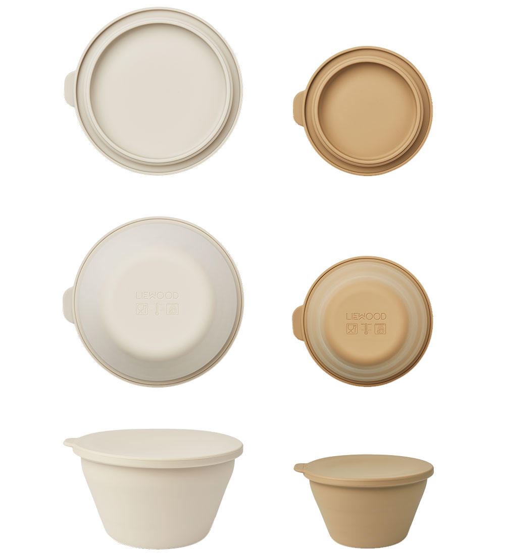 Liewood Bowls - Silicone - Foldable - 2-Pack - Dale - Sandy/Oat