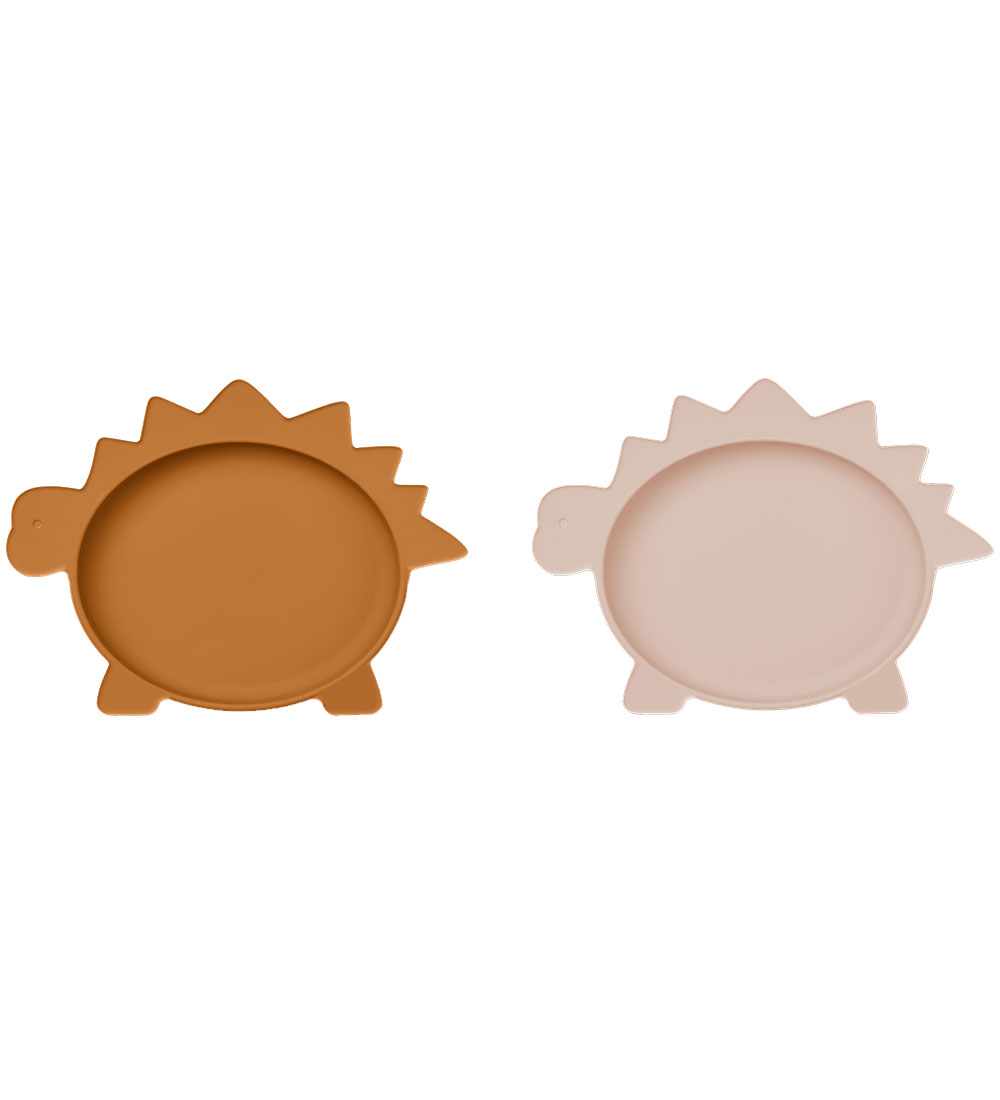 Liewood Plates - Silicone - 2-Pack - Olivia - Dino Rose/Must