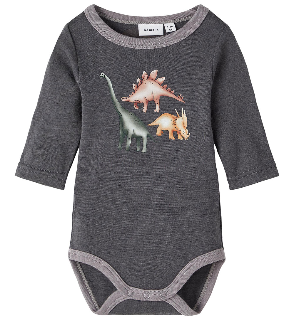 Name It Bodysuit l/s - Wool - NbmWillow - Iron Gate