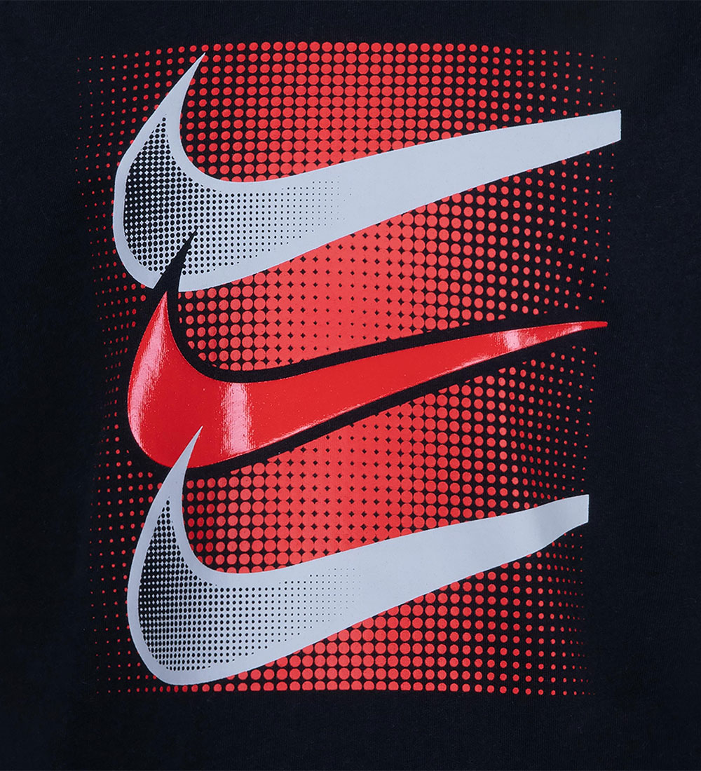 Nike T-shirt - Black w. Red/Grey