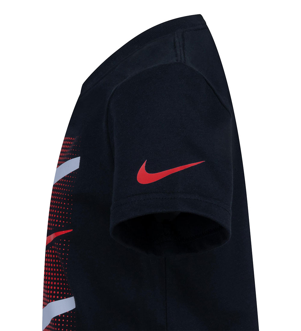 Nike T-shirt - Black w. Red/Grey