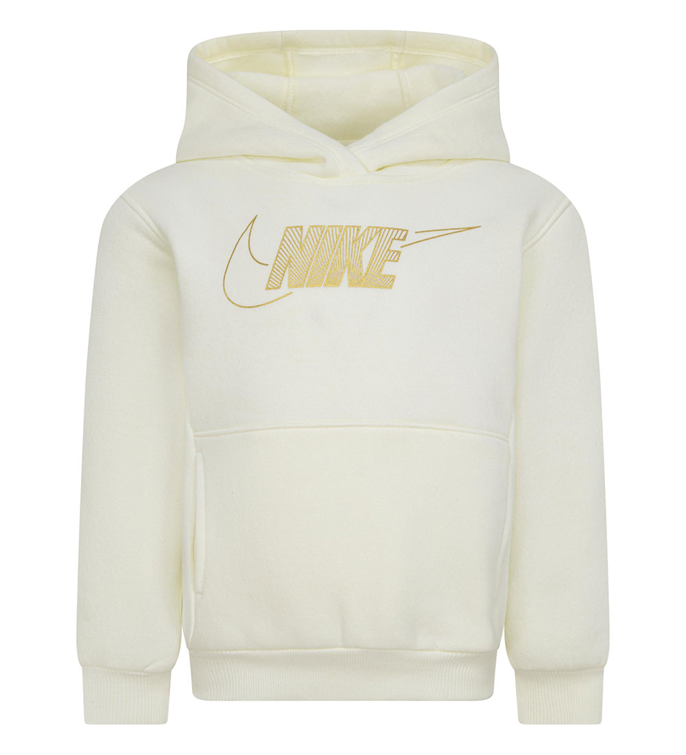 Nike Hoodie - Kokosmjölk m. Guld