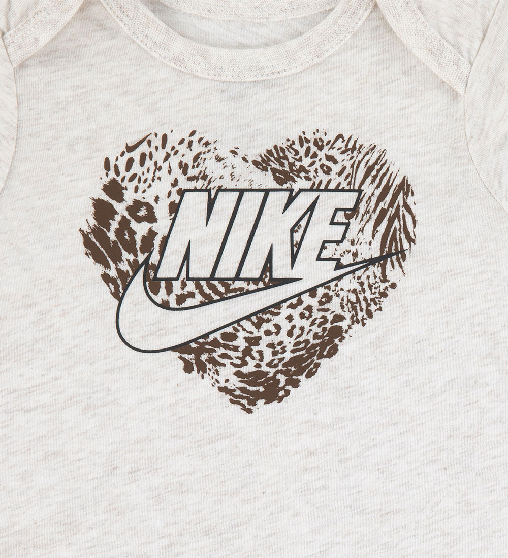 Nike Set - Leggings/Romper l/s - Cacao Wauw/Beige Gevlekt m. Pri