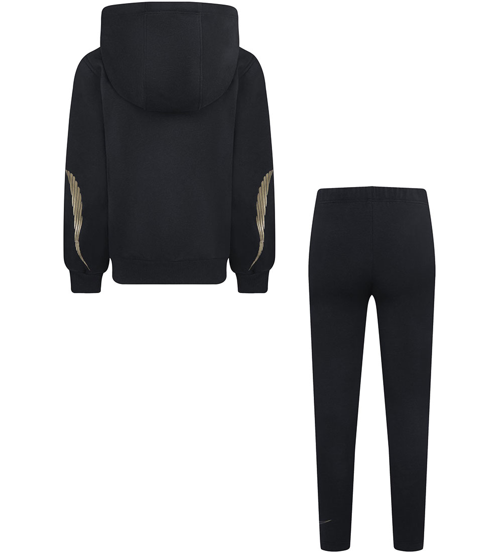 Nike Set - Leggings/Cardigan - Black w. Gold