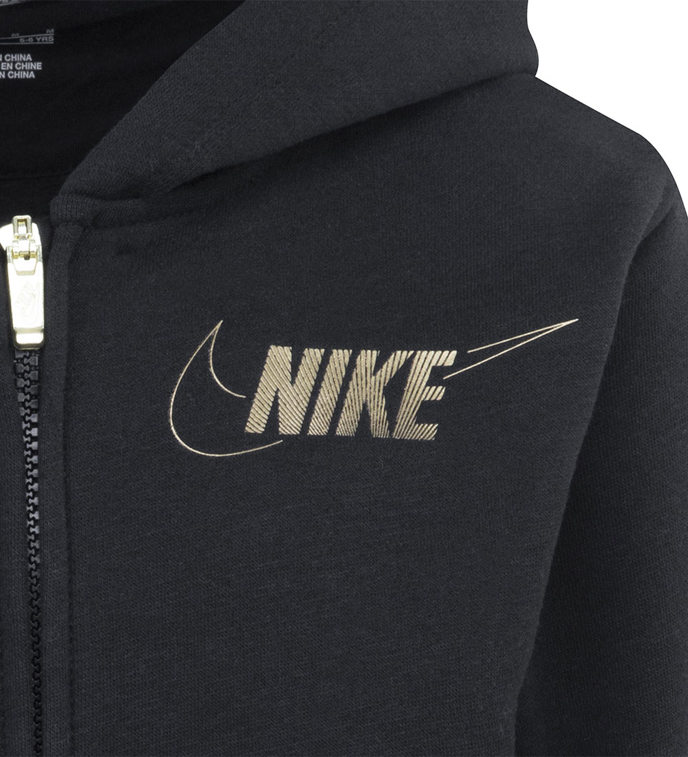 Nike Set - Leggings/Cardigan - Black w. Gold