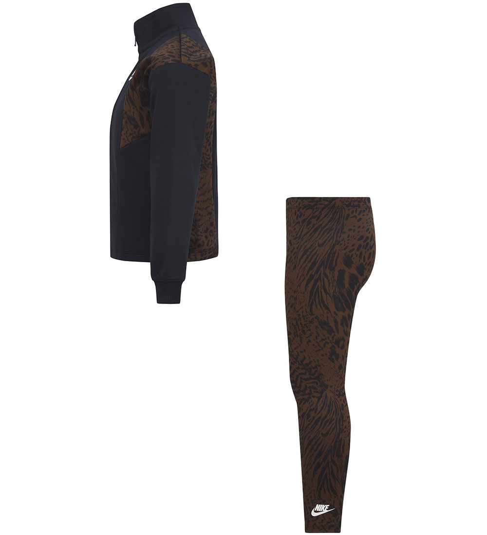 Nike Tracksuit - Cacao Wow/Black w. Leopard Print