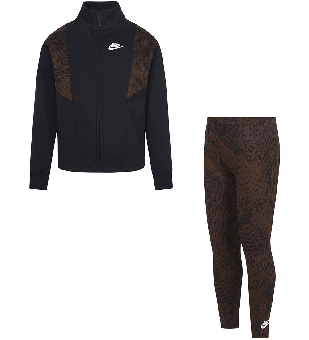 Nike Tracksuit - Cacao Wow/Black w. Leopard Print