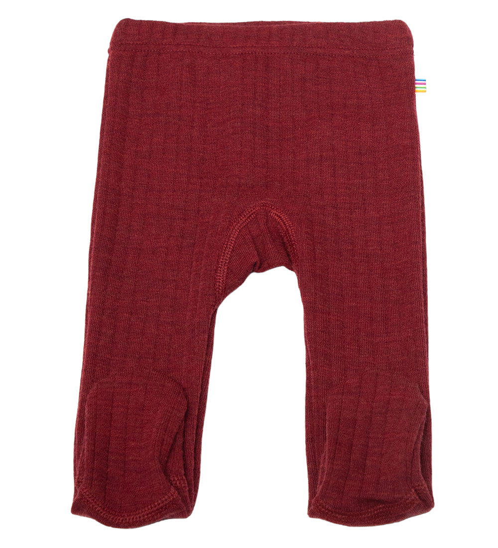 Joha Leggings m. Fuß - Wolle - Bordeaux