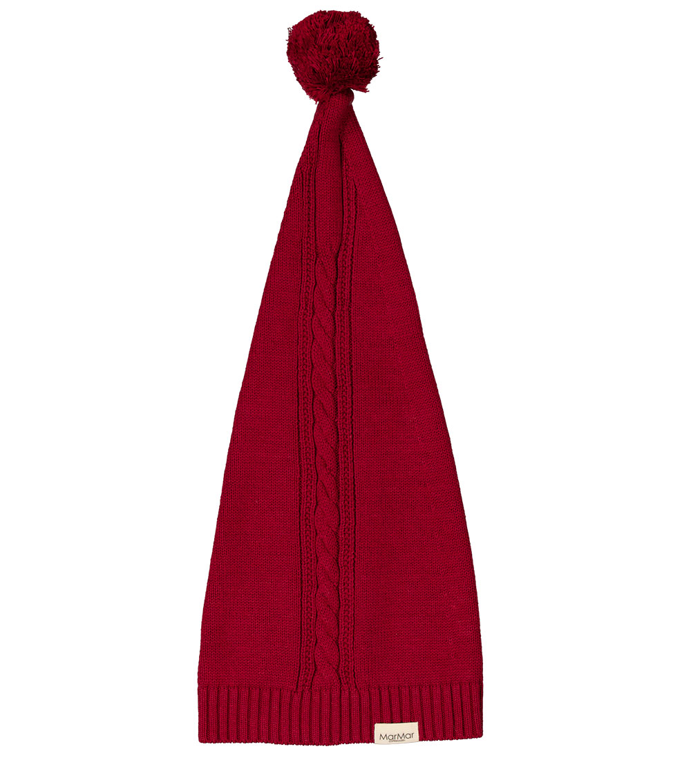 MarMar Jouluhattu - Tonttu - Neulottu - Hibiscus Red