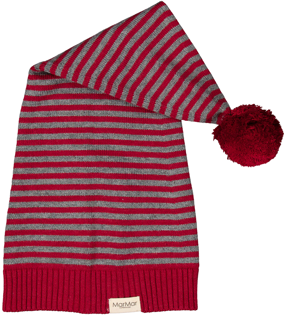 MarMar Beanie - Elf - Knitted - Hibiscus Red Stripe