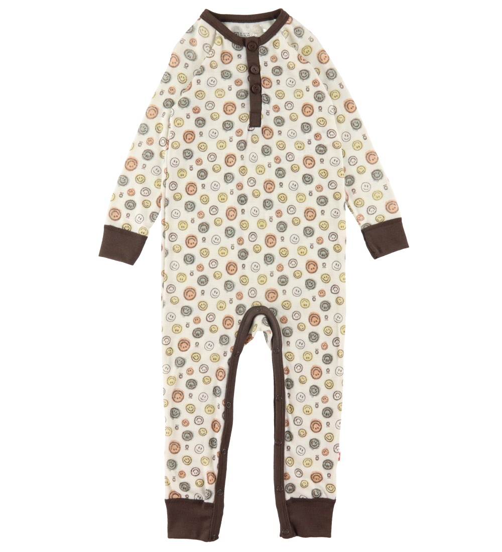 Katvig Jumpsuit - Wool - White w. Smiley