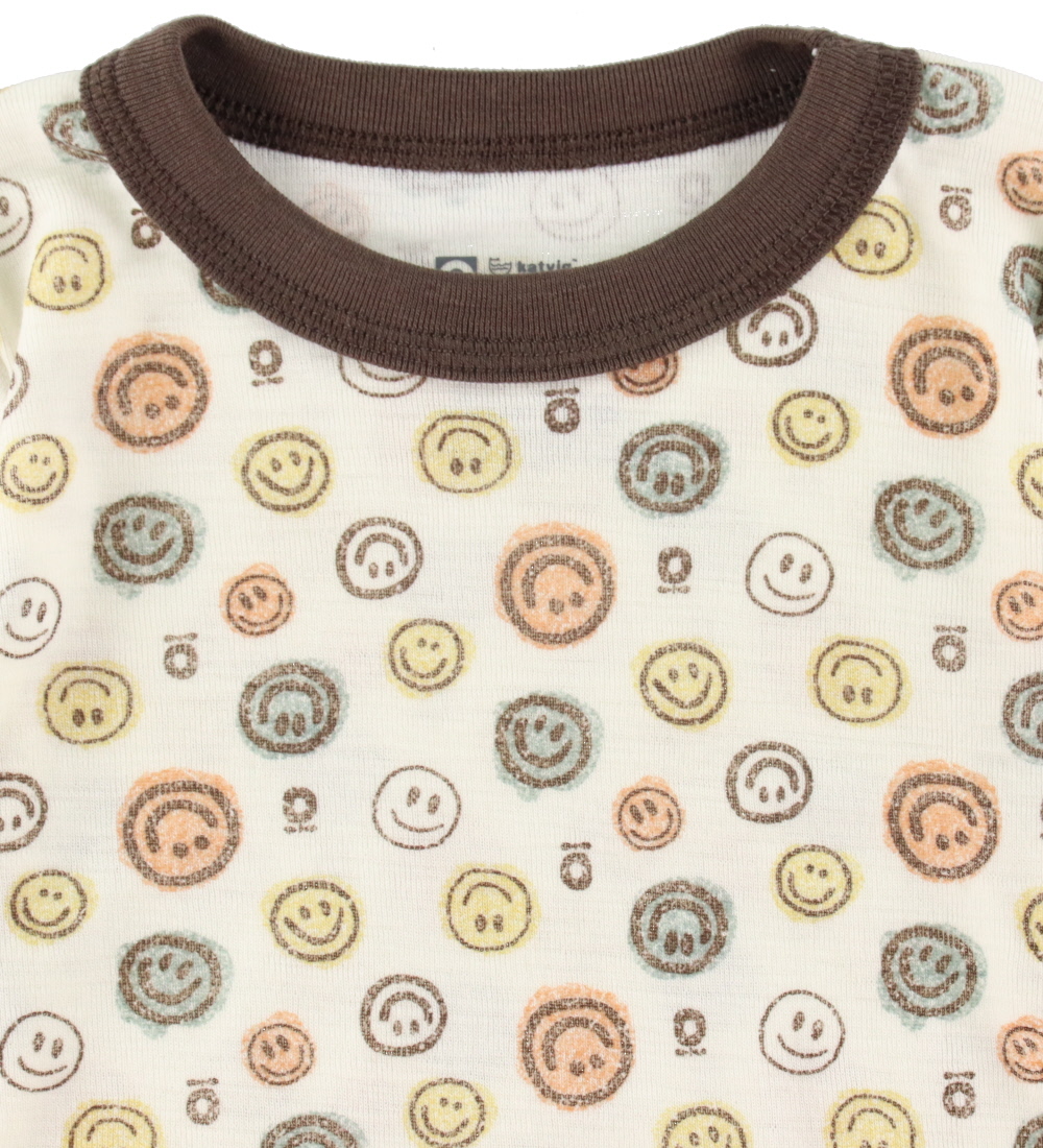 Katvig Bluse - Wolle - Weiß m. Smiley