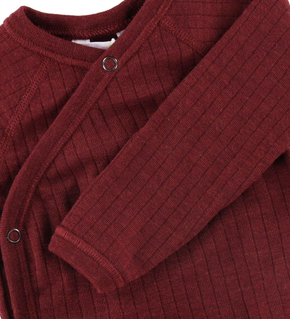 Joha Wrap Bodysuit l/s - Wool - Bordeaux