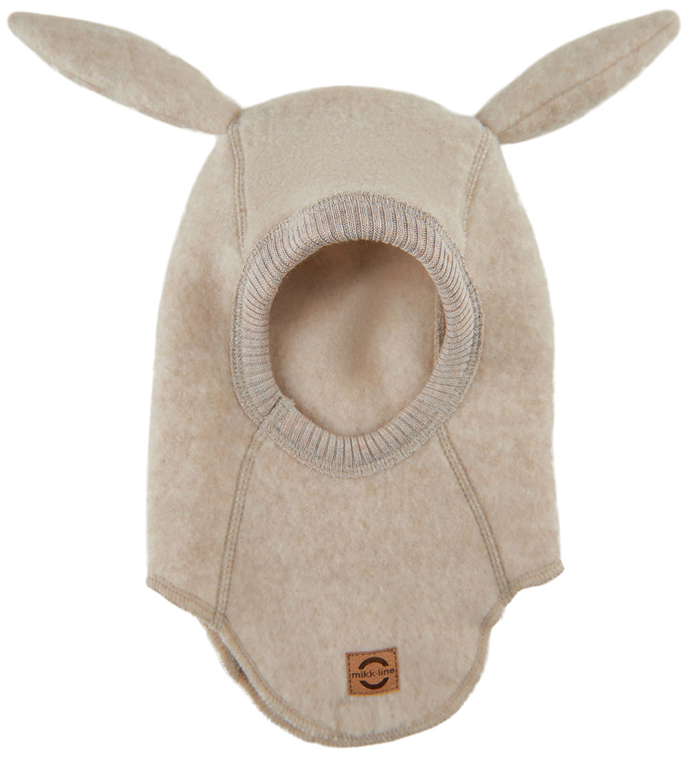 Mikk-Line Balaclava - Wool - Single Layer - Melange Offwhite w.