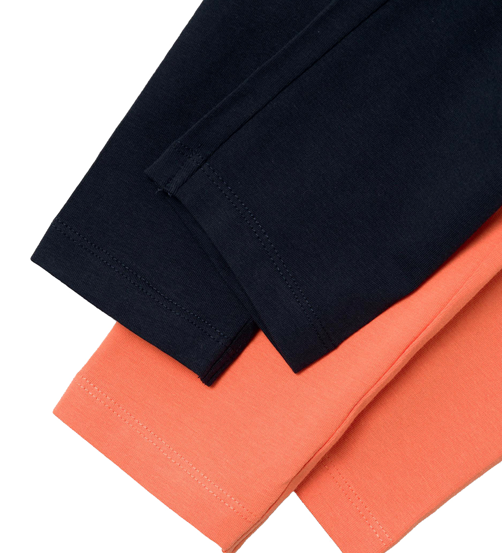 Name It Leggings - Noos - NkfVivian - 2-Pack - Coral/Dark Sapphi