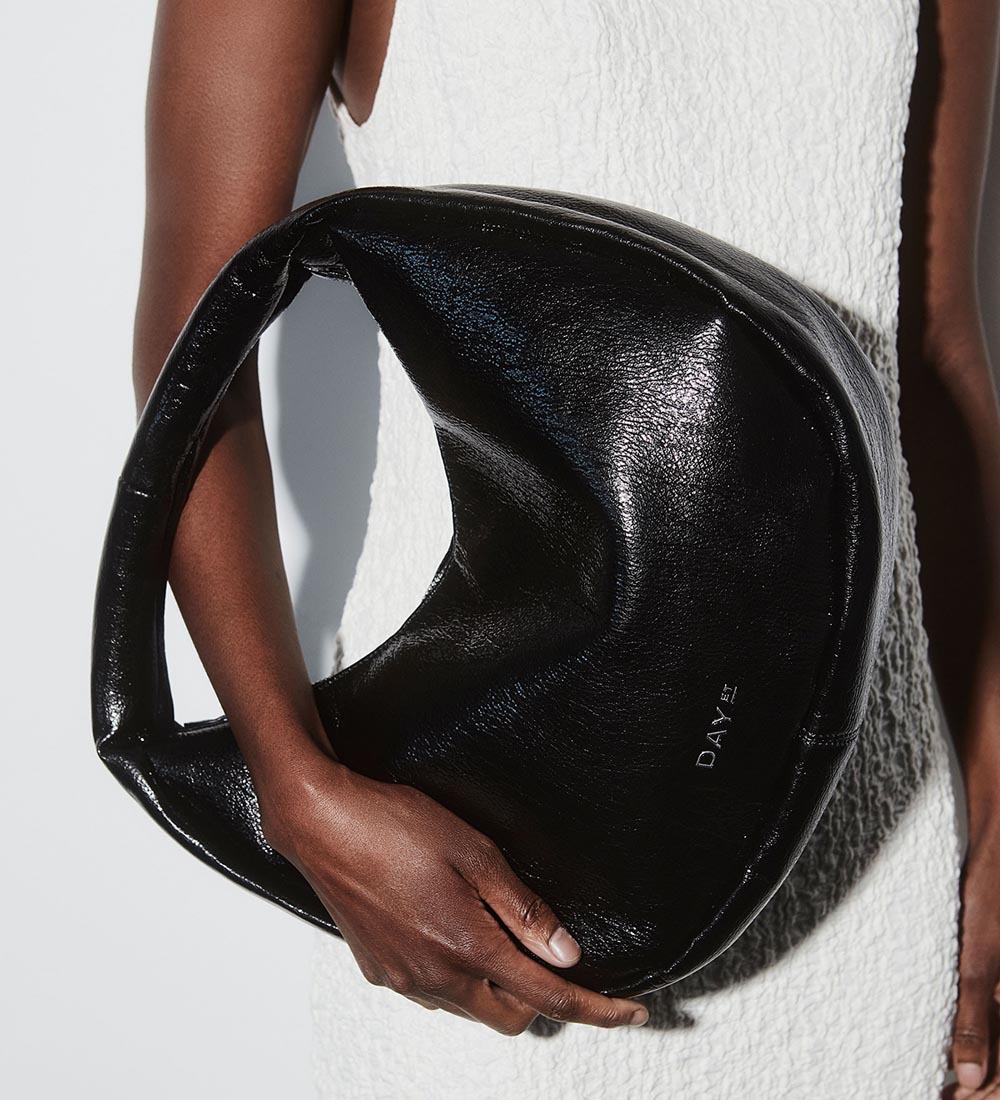 DAY ET Handbag - RE-Crackly Baguette - Black