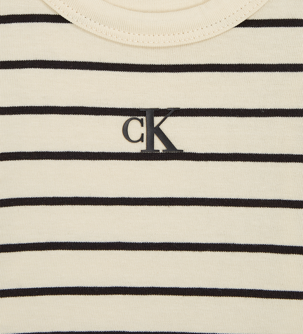 Calvin Klein Bodysuits l/s - 2-Pack - Black/Vanilla Stripe