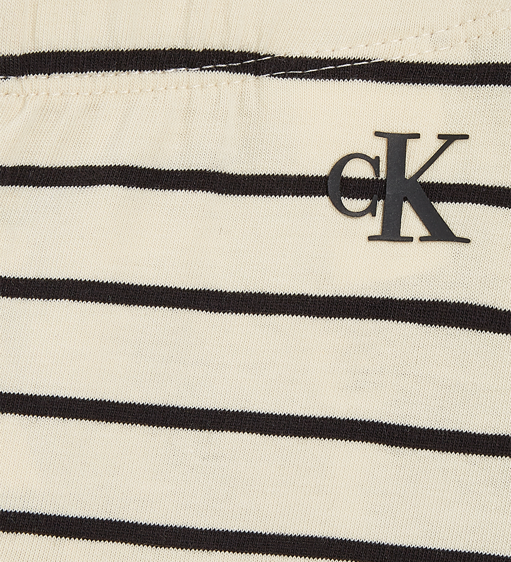 Calvin Klein Leggings - Black/Vanilla Stripe