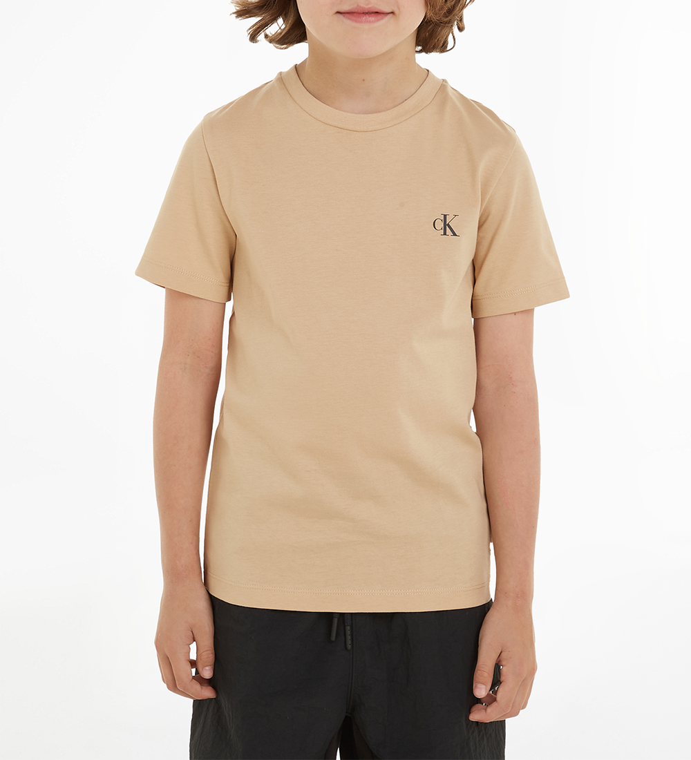 Calvin Klein T-shirt - 2-Pack - Monogram - Exotic Mint/Warm Sand