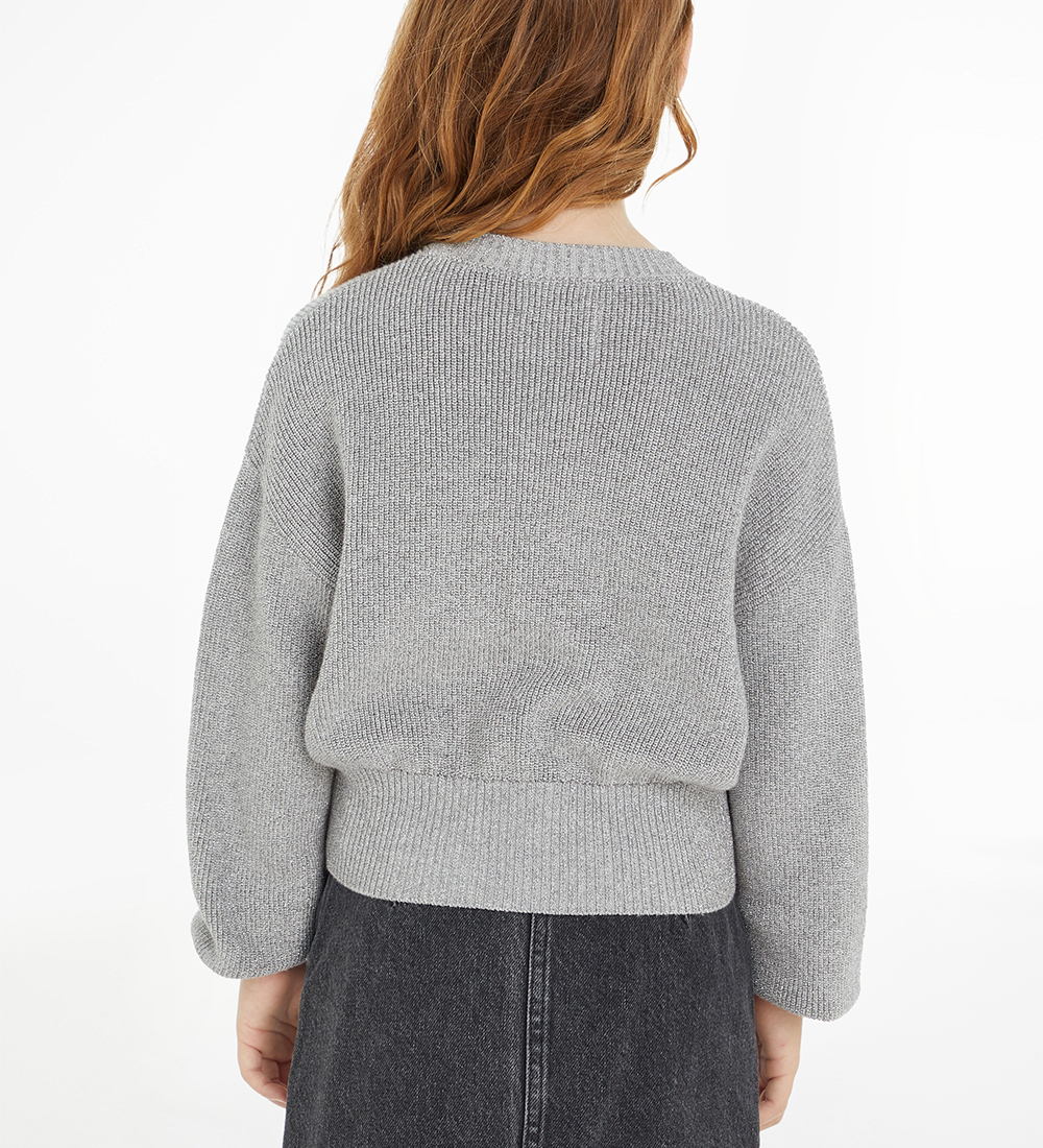 Calvin Klein Blouse - Cropped - Knitted - Festive Lurex - Gray h