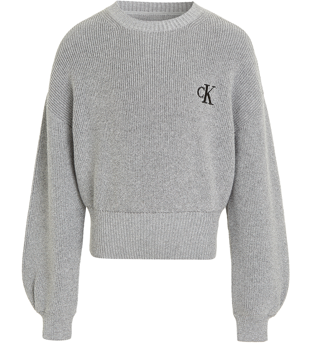 Calvin Klein Blouse - Cropped - Knitted - Festive Lurex - Gray h