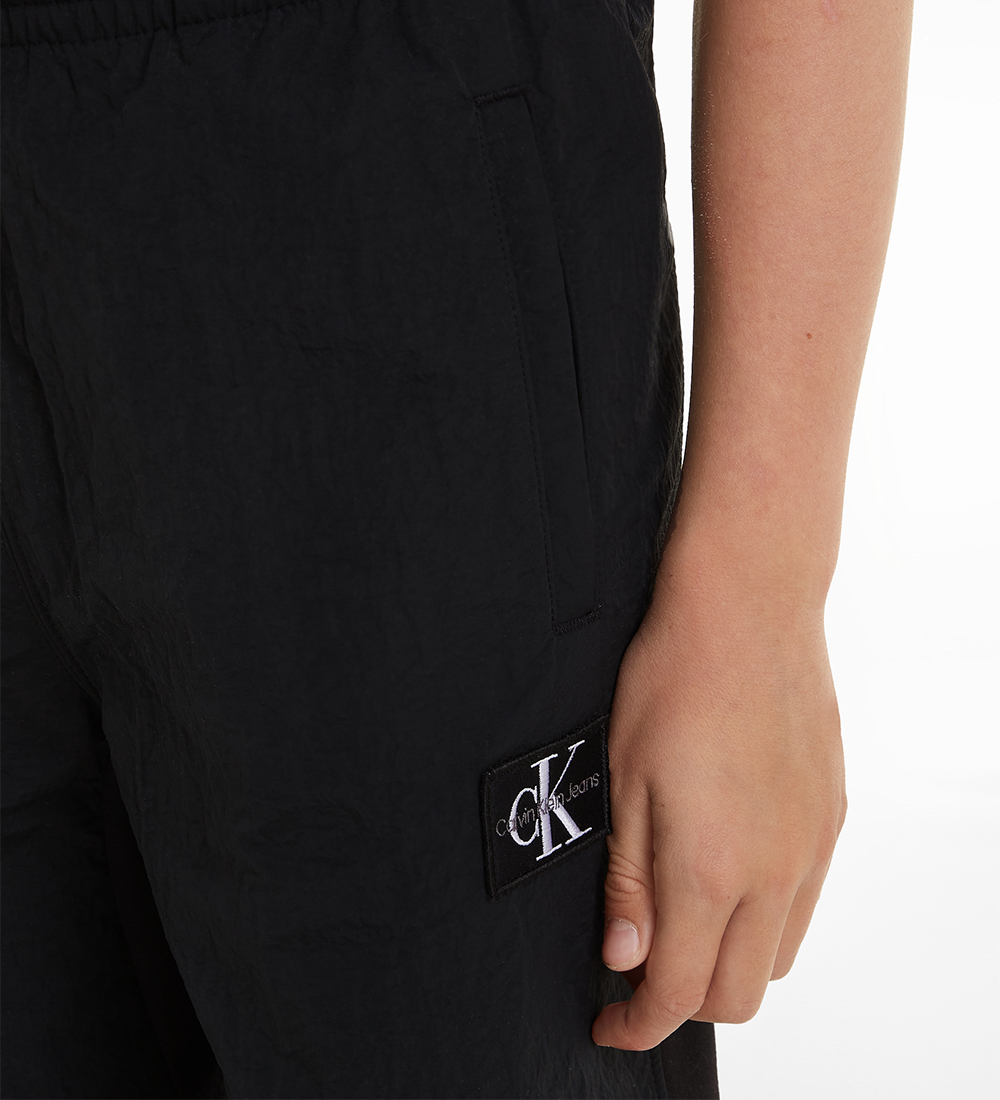 Calvin Klein Byxor - Mix Media Monokrom - Svart