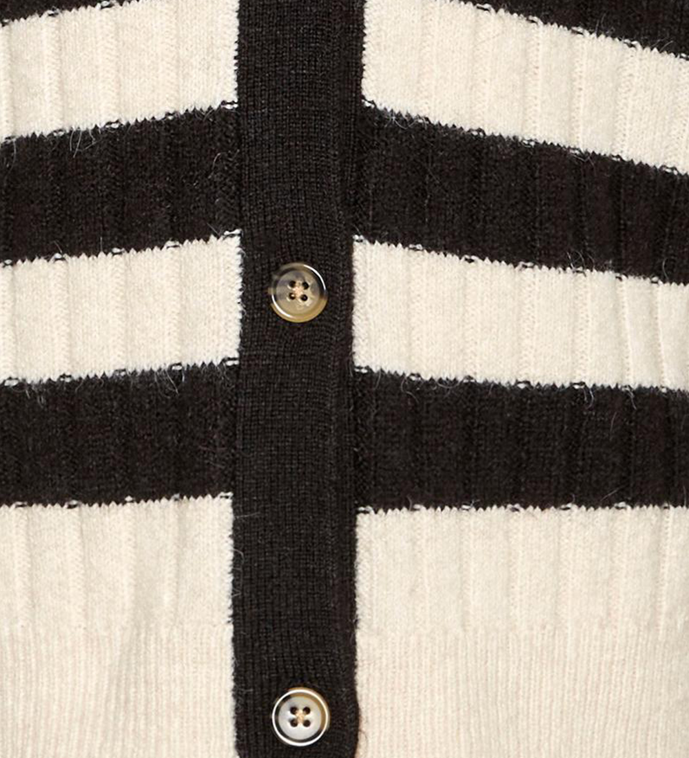 Vero Moda Girl Cardigan - Knitted - VmElya - Black Stripes/Birch