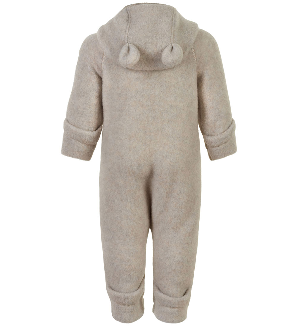 Mikk-Line Pramsuit w. Hood - Wool - Melange Offwhite
